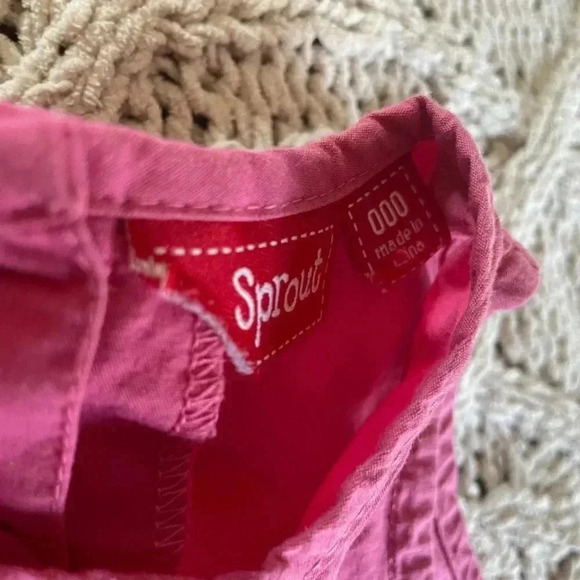 0-3 month spring Sprout flower‎ dress and bloomer set​ - Picture 4 of 5